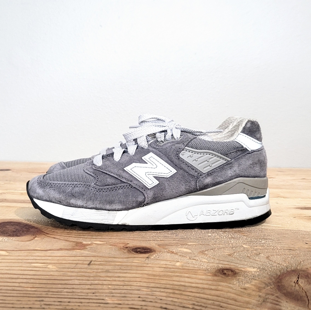 New Balance 998 Suede Gray Sneakers Womens Absorb USA MADE Athletic Shoes Size 6 - Picture 9 of 13
